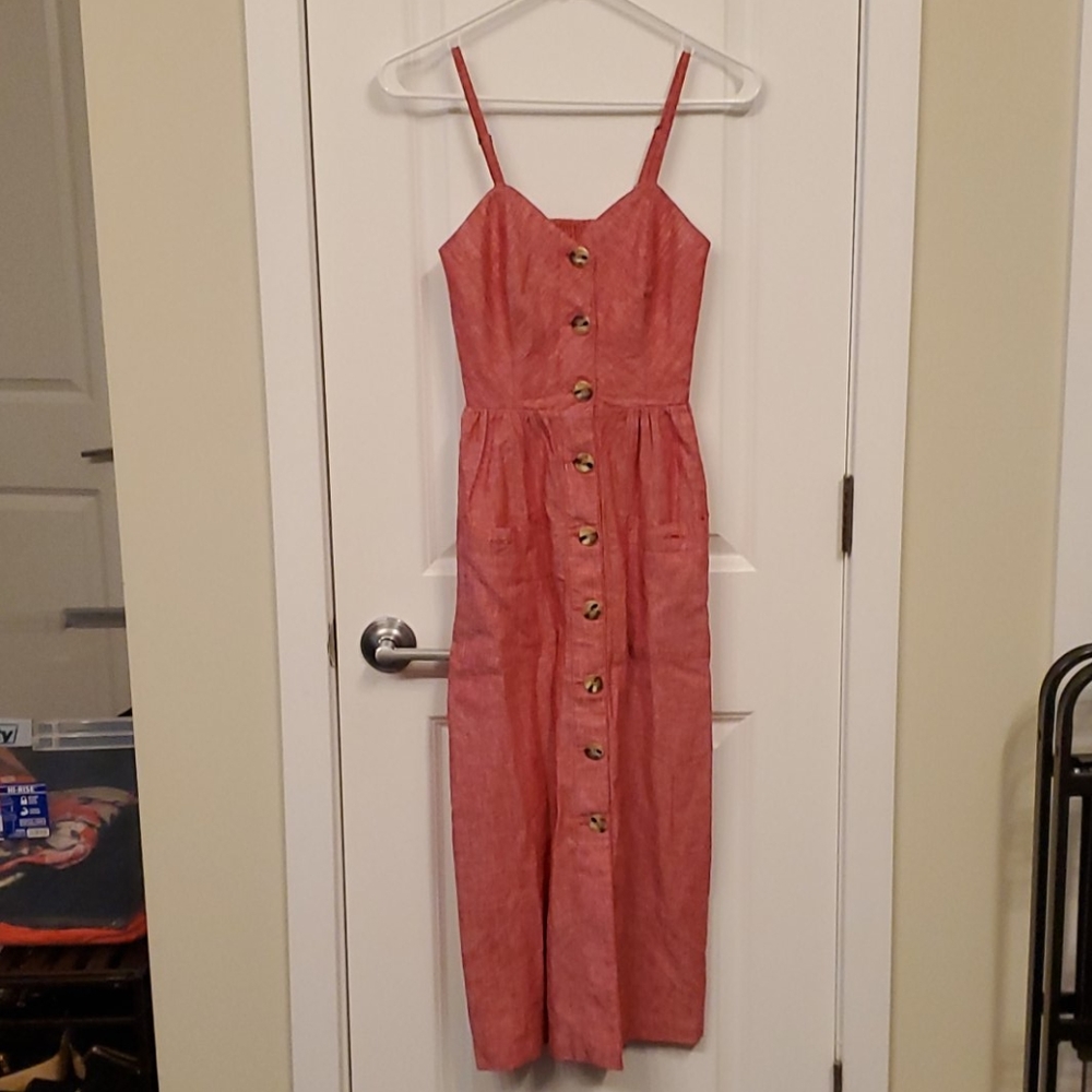 Indigo Rein Petit Red & White Weave Dress